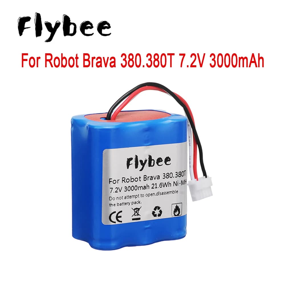 Batteria originale 7.2V 3.0Ah/3000mAh per iRobot Roomba Braava 380 380T 381 Mint 5200c Ni-MH 7.2v batteria ricaricabile 1/2 pezzi