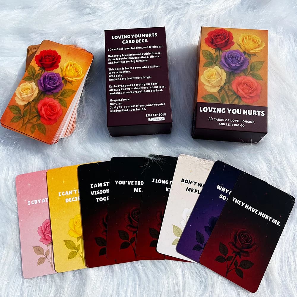 Loving You Hurts Oracle Cards, 80 carte d'amore, un set di carte in cinque colori, mazzo di fiori Oracle, carte dei tarocchi delle emozioni