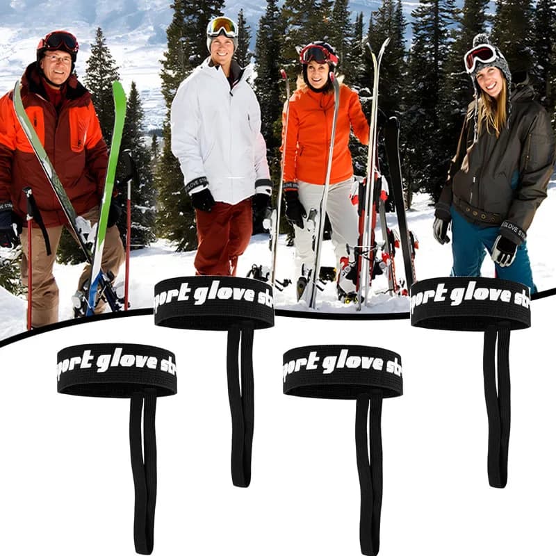 Guanti sportivi Cinghia di sicurezza Uomo Donna Guanti da sci Guinzaglio da polso elastico Manette Guanto da sci elastico Cinghia Sci Accessorio sportivo