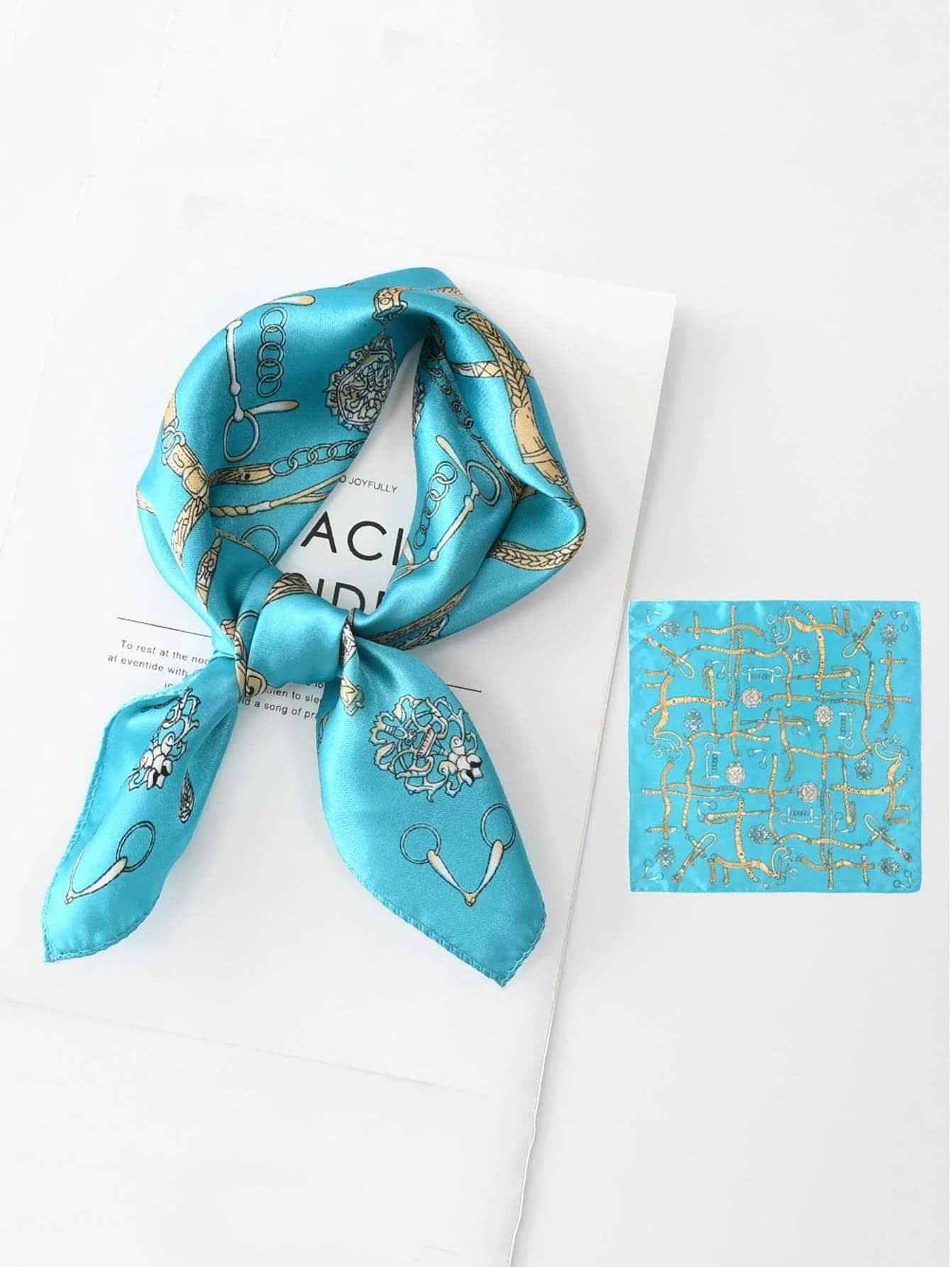 3pcs Chain Print Bandana Stylish Square Scarf For Decoration For Daily Life Bandana,Hair Band,Head Band Ideal For Dressing Up