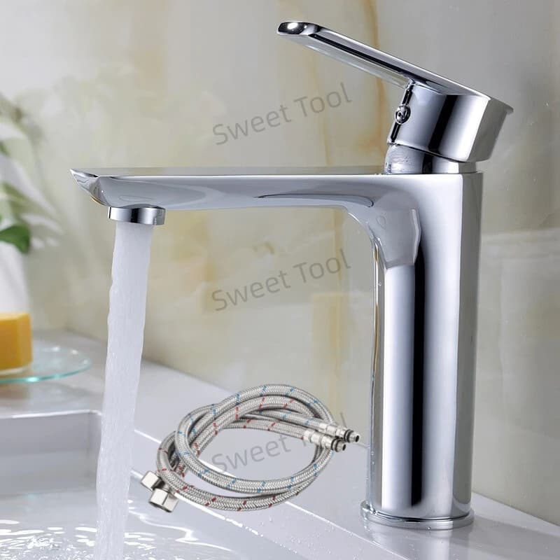 Water mixer for domestic use Wash basin faucet Hot and cold water tap mounted on floor Single handle Single handle Kitchen and bathroom tap water tap