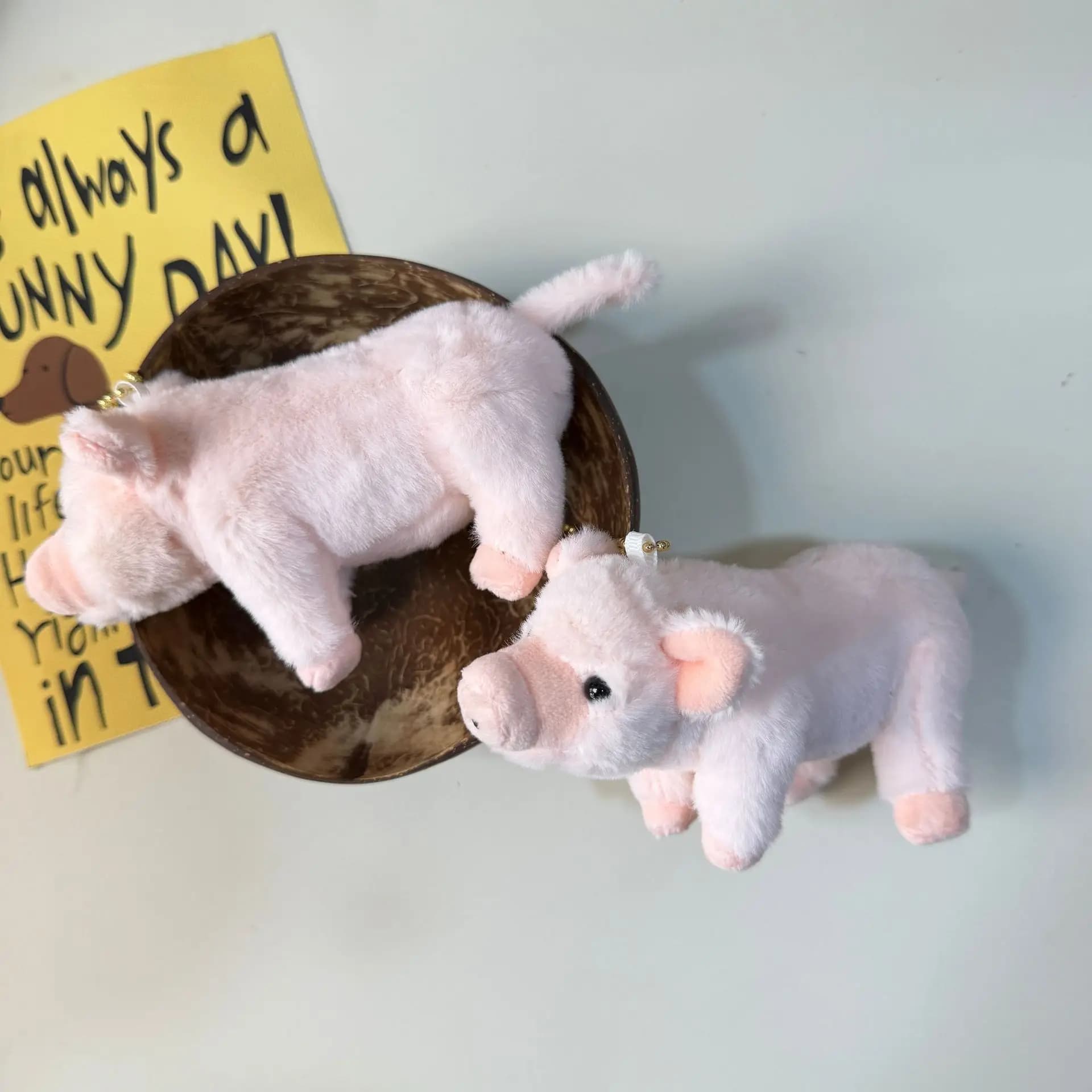 Portachiavi con Peluche a Forma di Maialino Tridimensionale, Simpatico Animale di Peluche, Decorazione per Zaino, Regalo di Compleanno e Natale