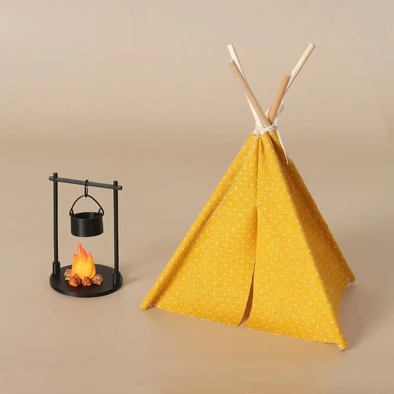 Nuovo Modello di Tenda da Campeggio in Scala 1:12, Decorazione Simulata di Tenda da Esterno, Accessori per Scene in Miniatura, Piccola Tenda Giocattolo per Bambole