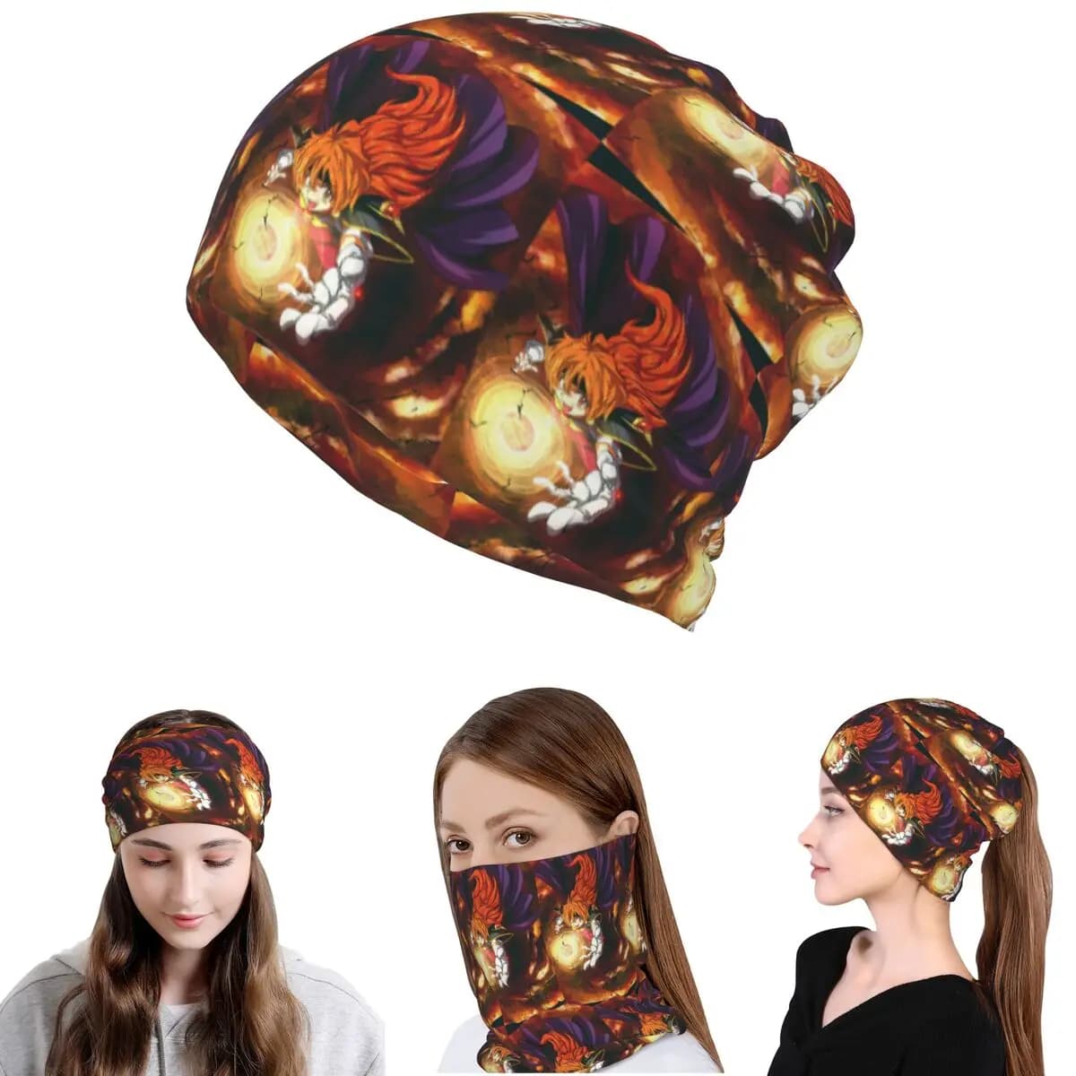 Bandana Lina Inverse Dragon Slave Slayers, Maschera Multifunzione, Sciarpa, Cappello Invernale per Uomini e Donne Adulti