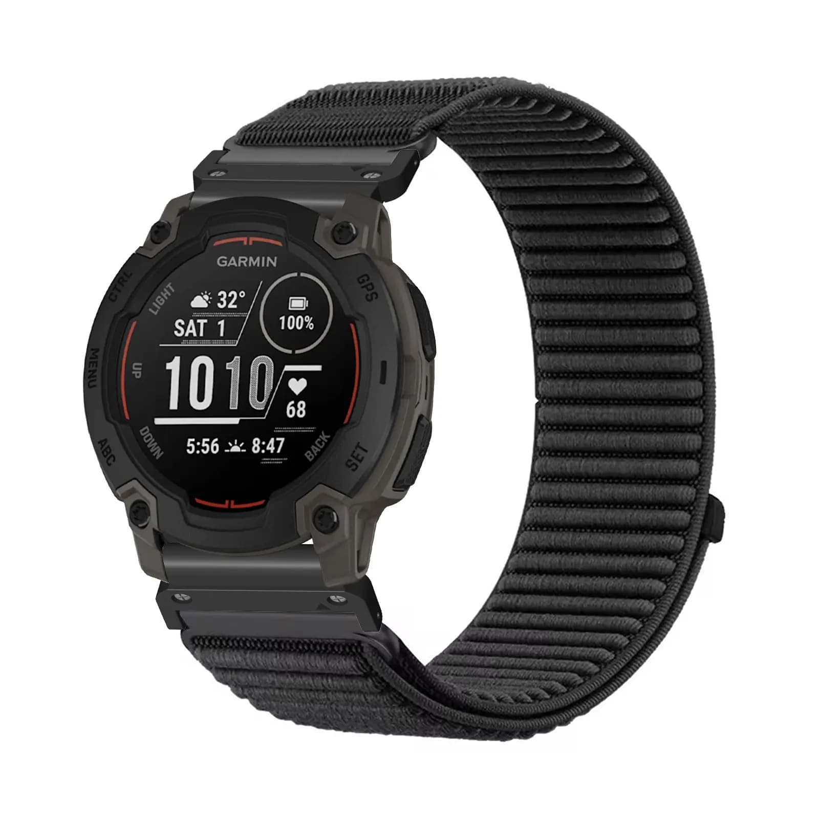 Fasce in nylon per Garmin Instinct 3 45mm/Instinct E 45mm, cinturino elastico in nylon velcro morbido