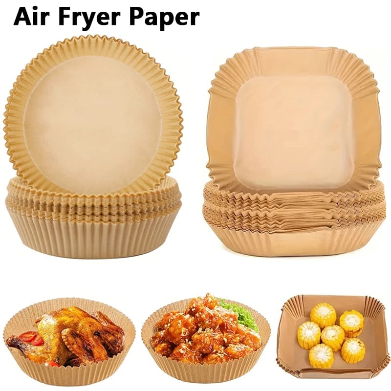 30/50/100 Pz Friggitrice Ad Aria Carta Usa E Getta Antiaderente Airfryer Carte Da Forno Rotonda Friggitrice Ad Aria Fodere di Carta Accessori Da Cucina di Carta