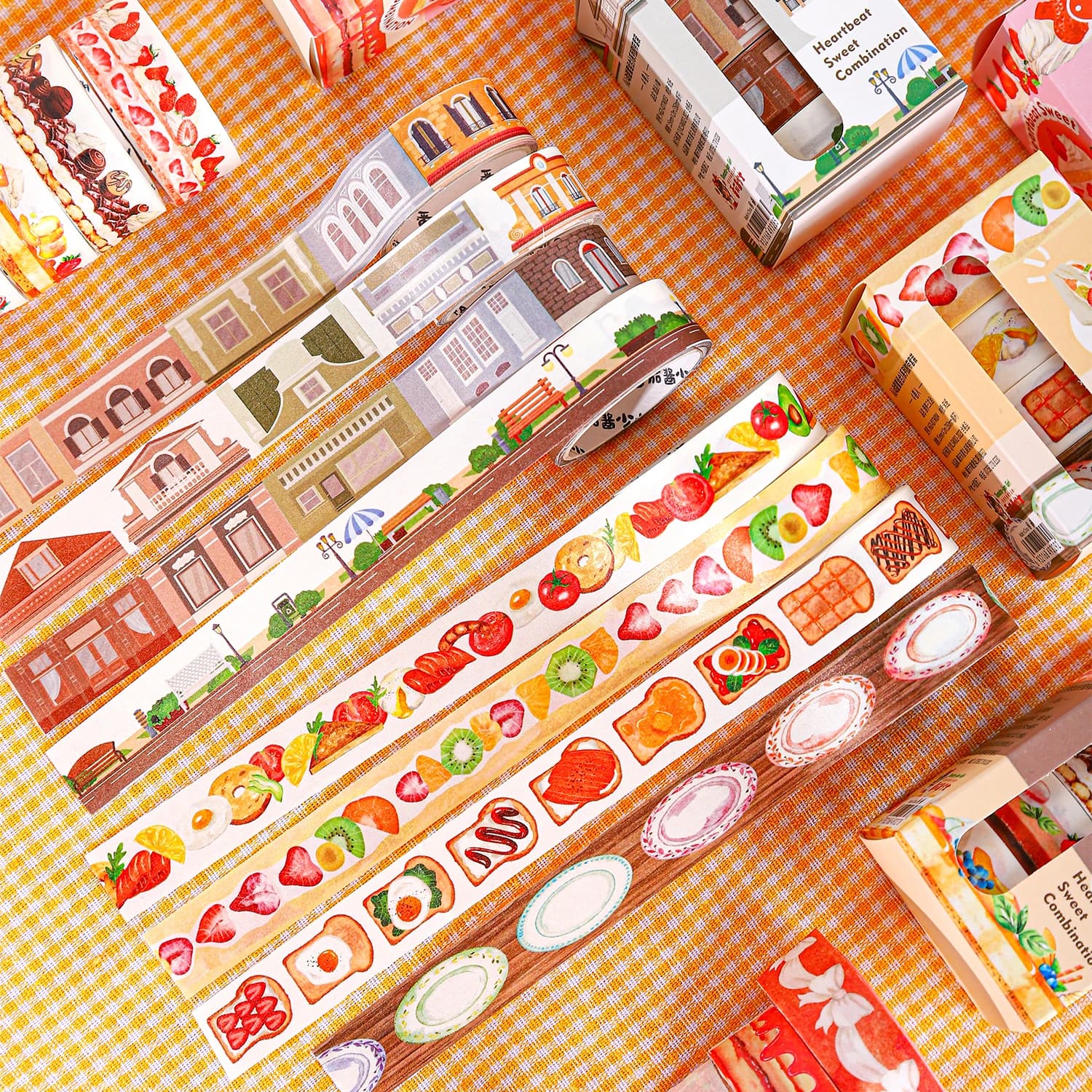 4Rolls Cartoon food Sticker DIY Decorative Material Adhesive Tapes Sketchbook Stickers School Supplies Japanese Stationery Tape