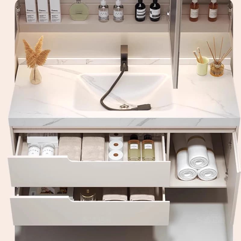 Piccolo organizer per mobili da bagno con cassetti Armadietto per specchio da bagno Mobile Lavabo sopra l'armadietto per WC