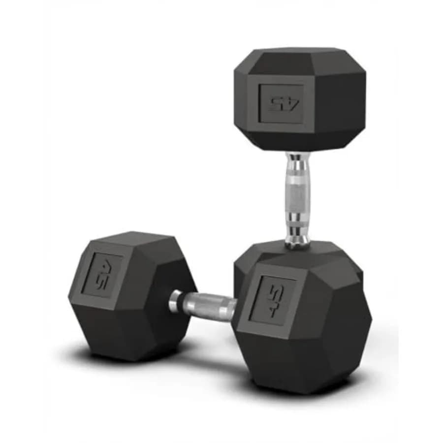 Set di manubri esagonali rivestiti in PVC, antiscivolo, per allenamento di forza e fitness, per palestra domestica, in nero e blu, con impugnatura antiscivolo e D.