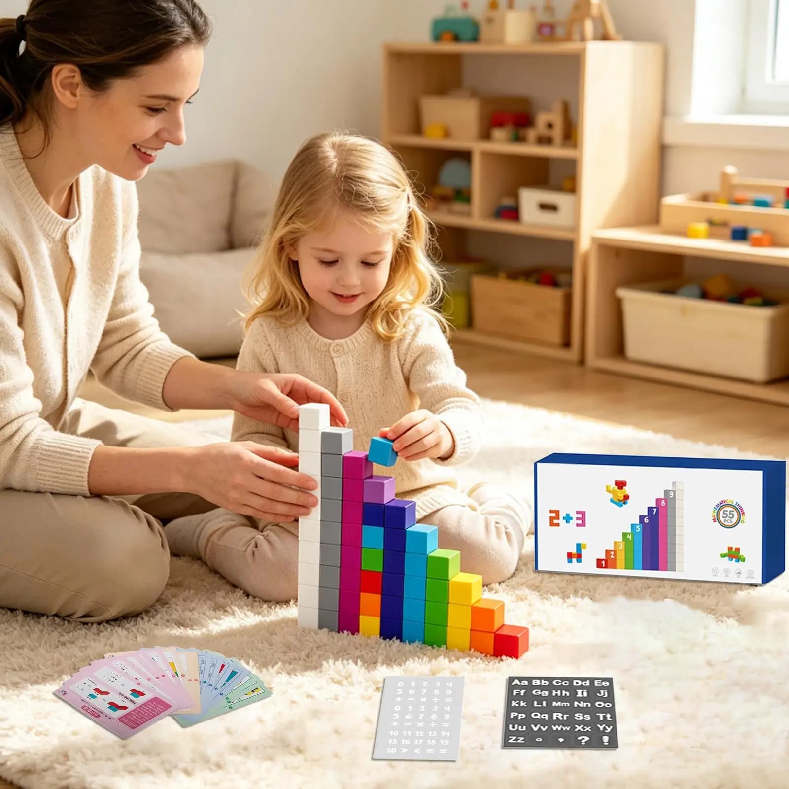 Magnetic Blocks STEM Building Tiles Sensory Stacking Toys 3D Creativity Kit for Boys Girls Classroom Homeschool Travel