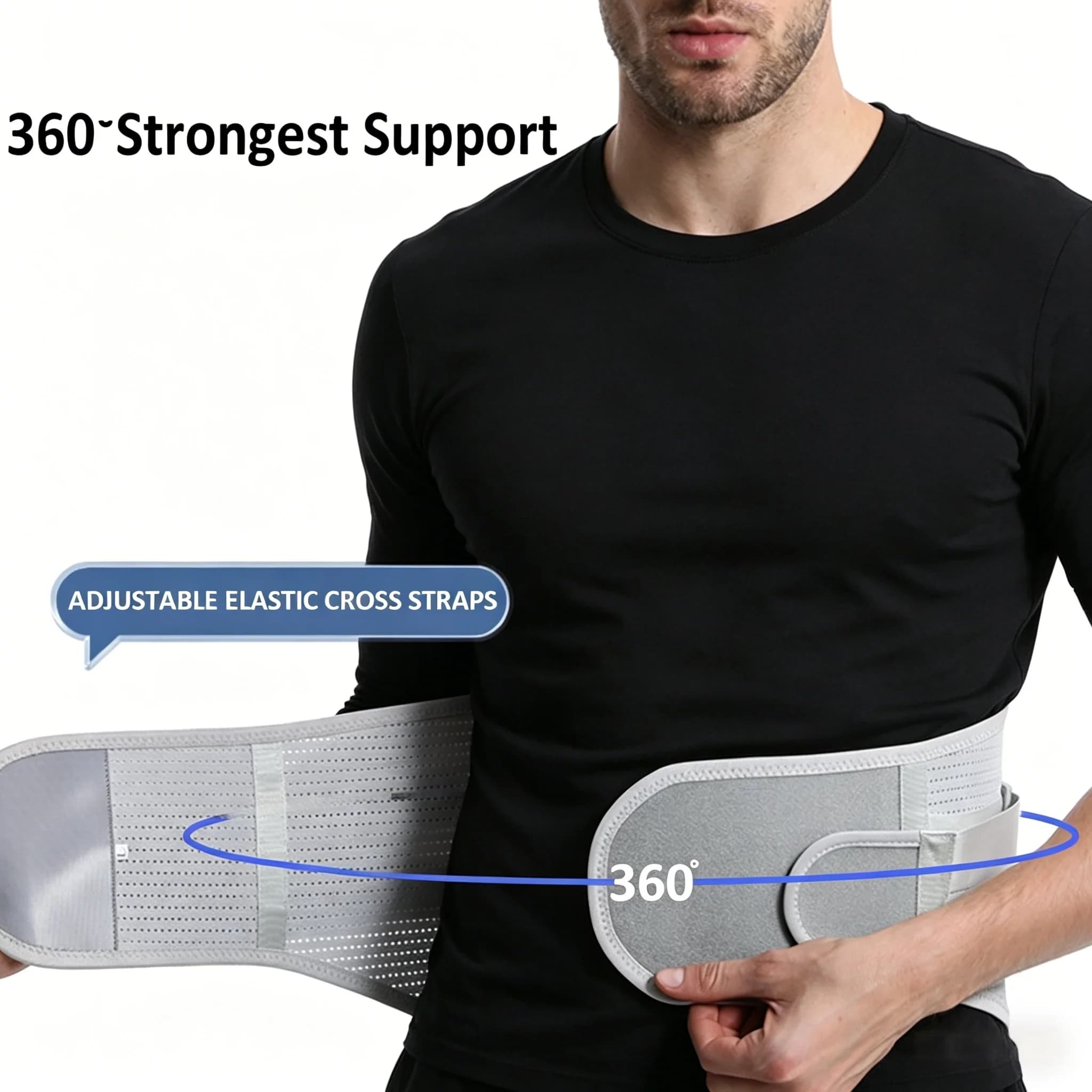 Adjustable Lower Back Pain Relief Brace Lumbar Support Belt for Sciatica Scoliosis Herniated Disc - Men & Women