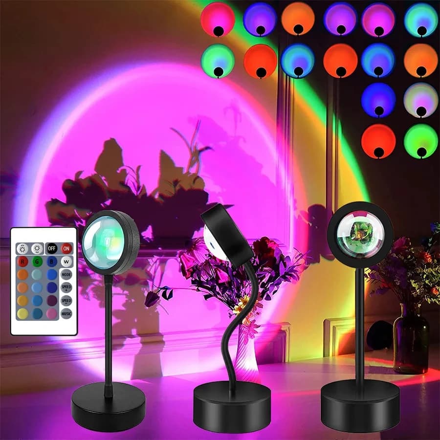 Tuya Smart Lampada da tramonto Luce notturna Proiettore da tramonto Smart Life APP Luci a LED remote Decorazione della stanza Fotografia Regalo di compleanno