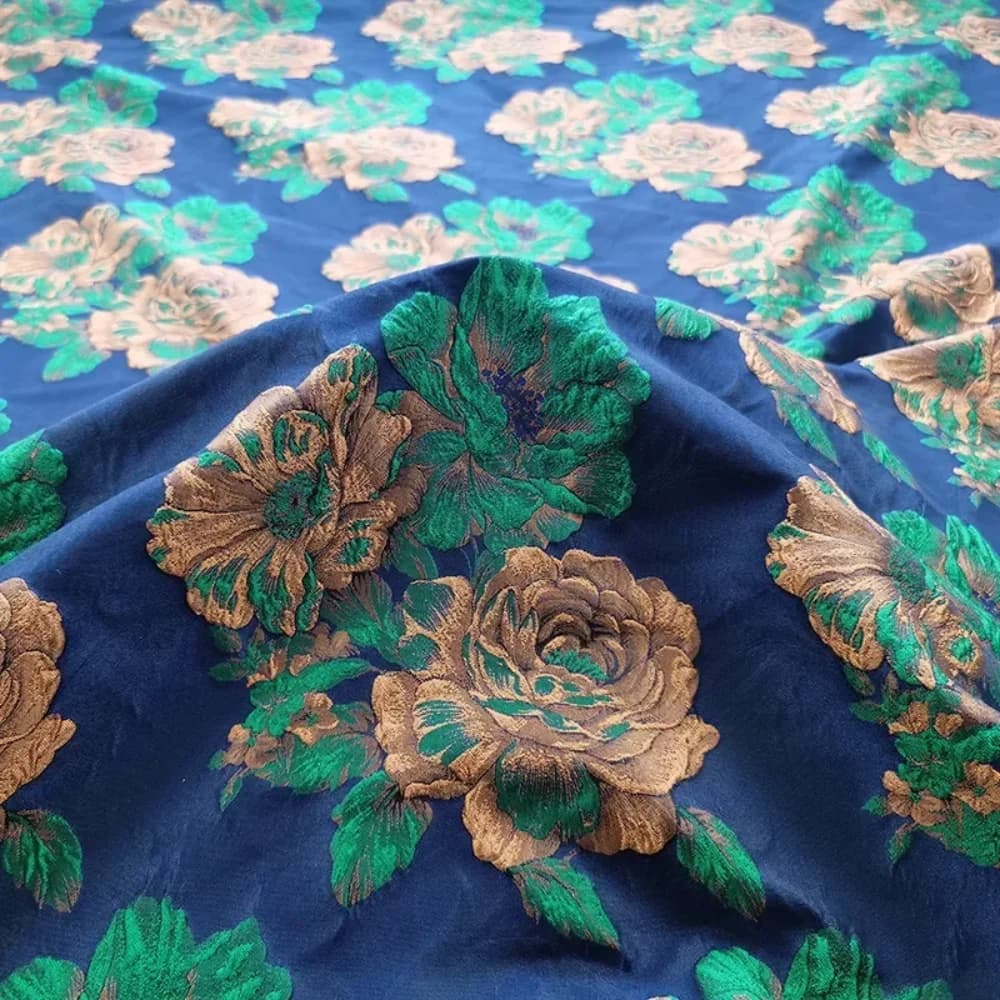 Jacquard Brocade Fabric Polyester Yarn-dyed Embossed Retro Color-fast Cloth for Fashion Dress Suit Windbreaker Diy Sewing