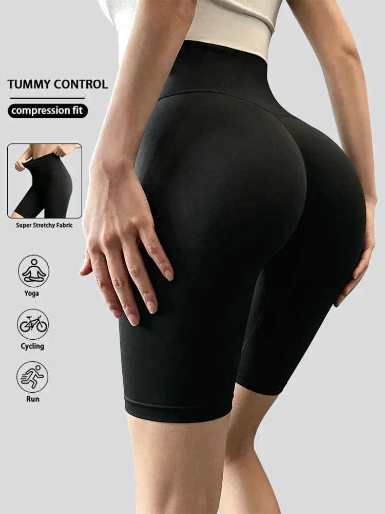 Women's stretchy yoga cycling shorts, suitable for running, gym, sports pants, made of breathable fabric, suitable for summer