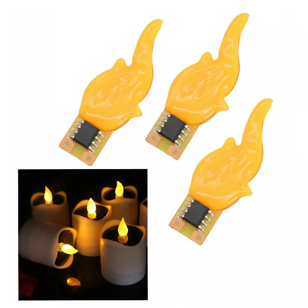 3V Led Flash Luci di candela Filamento di fiamma 1800K Sfarfallio Fuoco Fiamma Chip Stoppino per la festa di compleanno Decorazione della stanza Lampada a lampadina