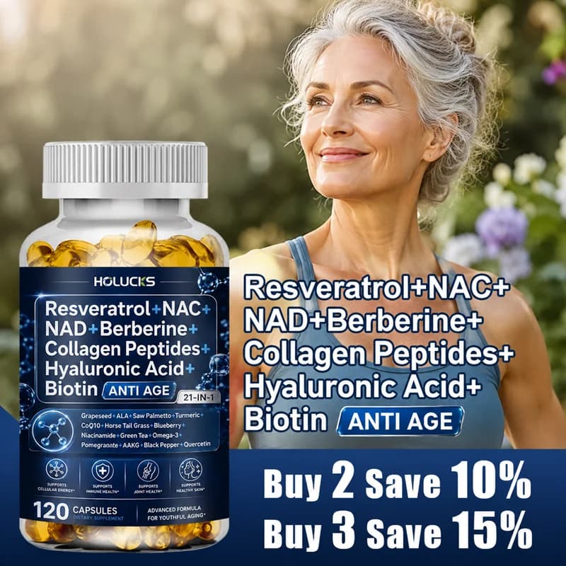 High NAD+ Wellness Supplement, with CoQ10 & Turmeric Extract, Improve Brain Function, Vitality & Whole-body Defense