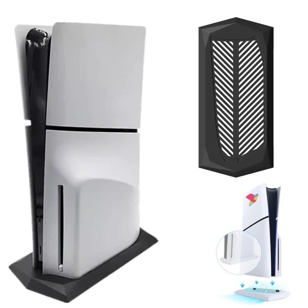 Supporto di Raffreddamento Verticale per Console PS5 Slim DISC, Base con Piedini Antiscivolo per Accessori PS5 Slim
