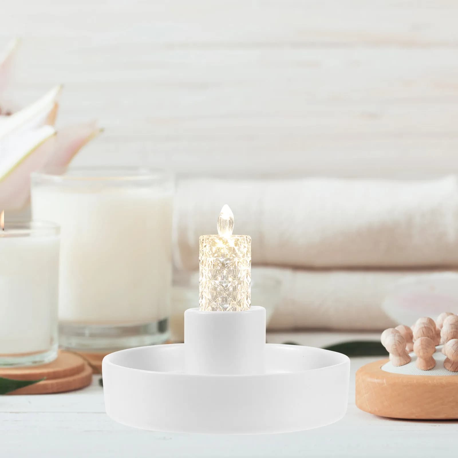 Porta Incenso in Ceramica Moderno con Supporto in Legno per Purificazione Spirituale, Ufficio, Soggiorno, Uso Decorativo da Scrivania
