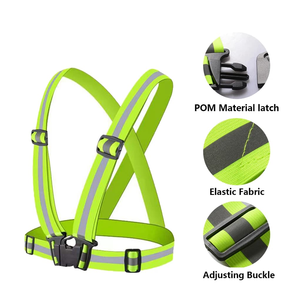Adjustable Vest Riding Night Running Cycling Waist Belt Elastic Vest Outdoor Safety Vest Bicycle Equipment
