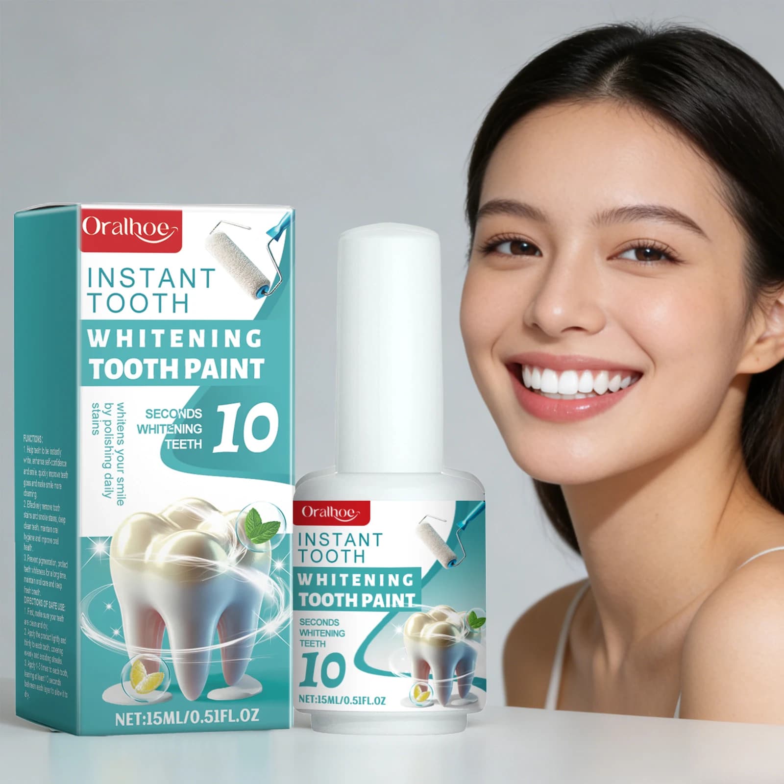 Teeth whitening kit: removes pigments and stains, white, shiny and cleans deep, for immediate oral hygiene.