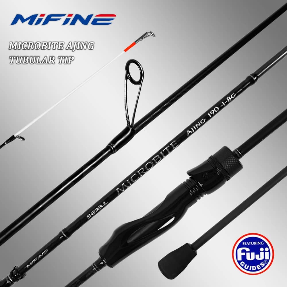 MIFINE MICROBITE AJING Canna da Spinning Punte Tubolari 40T Potenza UL/L 1-5g/1-8g/2-10g Canna da pesca ultraleggera veloce per pesce persico alla trota