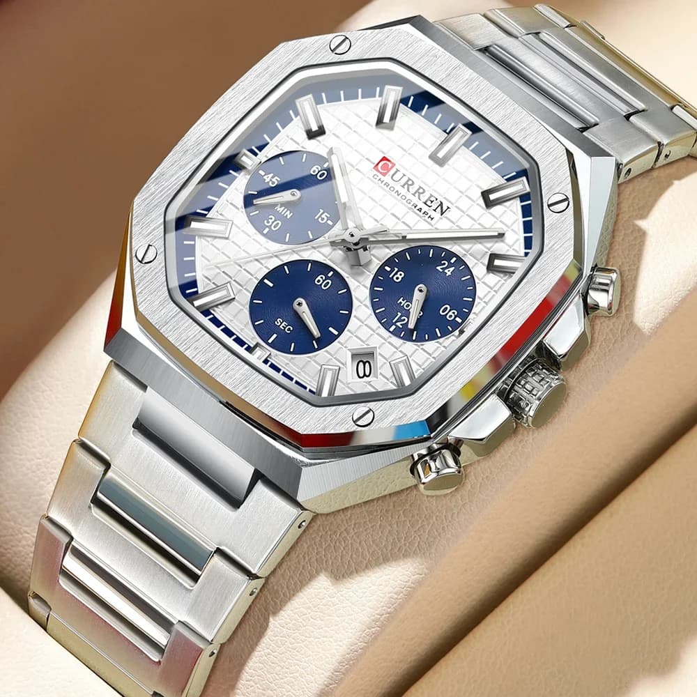 CURREN men's watch Top Brand Luxury Sports Quartz men's watches Full Steel chronograph waterproof men's wristwatch Relogio Masculino