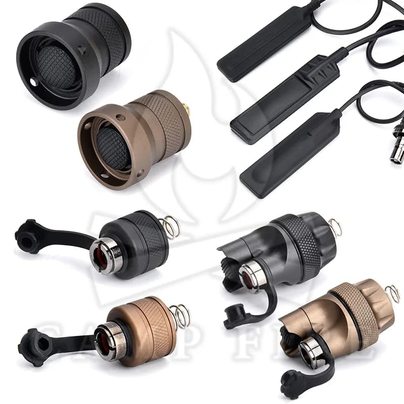 Interruttore per Torcia Surefire Z68, Cappuccio Posteriore Stile Click, Interruttore Remoto a Pulsante DS07, Momentaneo o Continuo