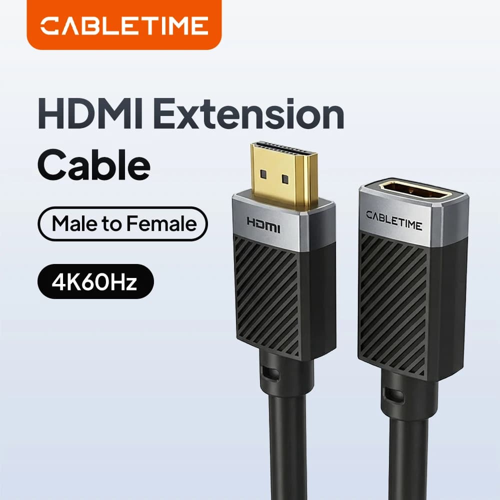 Cavo di prolunga HDMI 2.0 CABLETIME 4K 60Hz HDR, connettore HDMI da 2 m/6,56 piedi per Switch, HDTV, PS4, Xbox, monitor, proiettore
