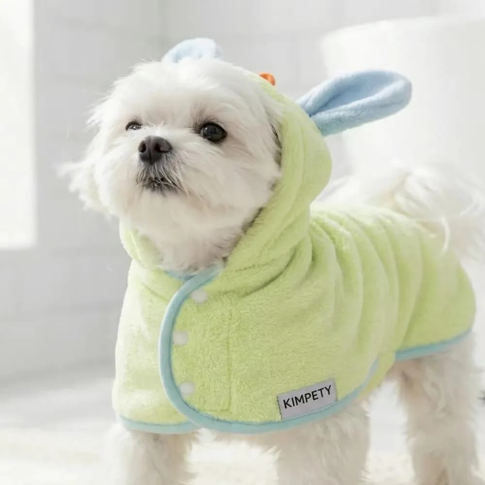 Super Absorbent Dog Hooded Bathrobe Coral Fleece Adjustable Pet Bath Towel Quick Drying Soft Warm Absorbent Pet Towel Dog Cat