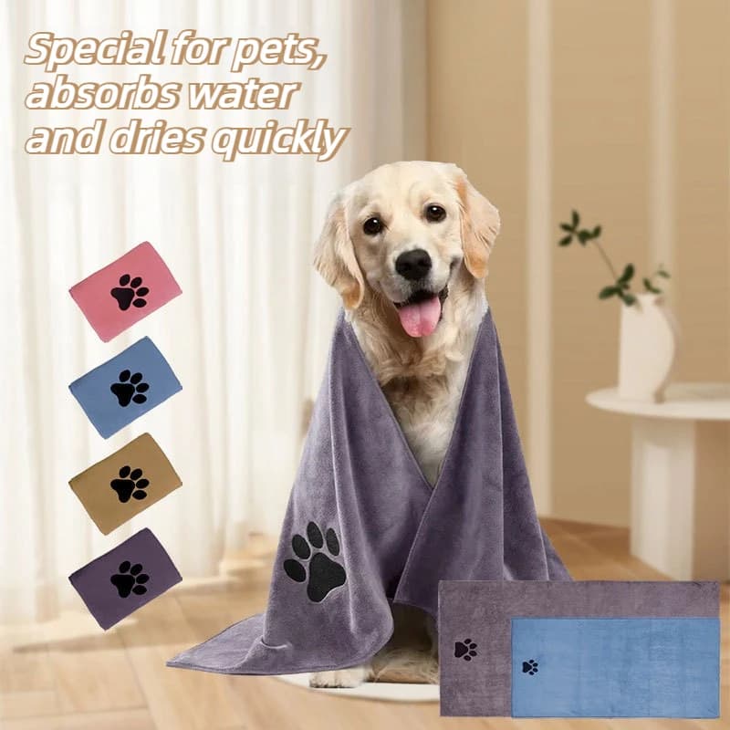 Asciugamano in microfibra per animali domestici 35x75cm 50x100cm, assorbente e ad asciugatura rapida per la toelettatura di cani e gatti dopo il bagno, riutilizzabile e facile da pulire