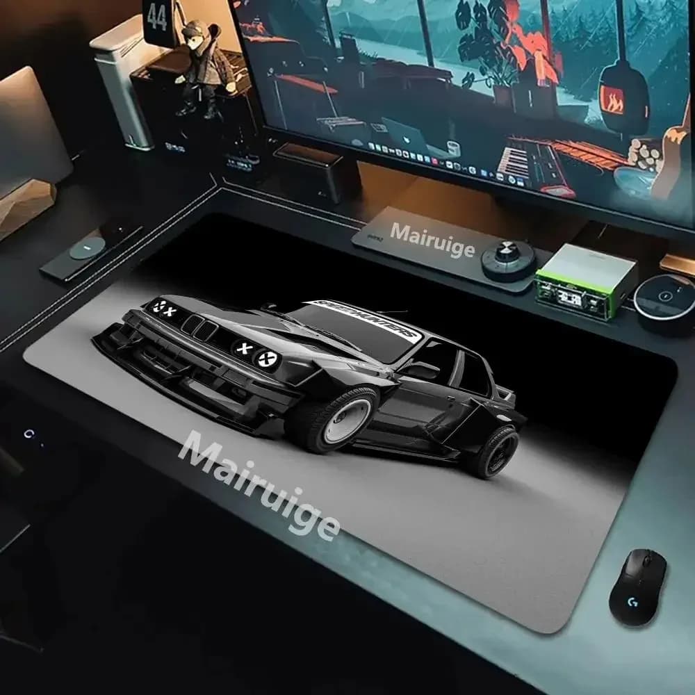 Tappetino per Mouse Creativo a Tema Auto Sportiva, Grande Mousepad da Gaming per E-Sports, Accessorio per Tastiera da Ufficio, Tappetino Antiscivolo HD per Computer, Regalo