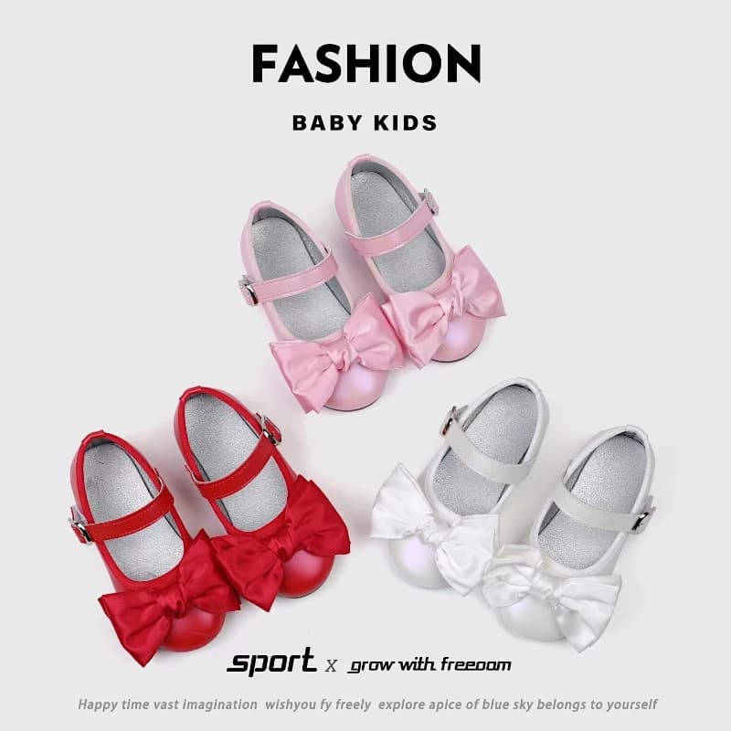 Stylish Girl's Princess Shoes Children's Silk Balloon Mary Janes 21-30 Comfy Children's Dancer Flexible and Fashionable