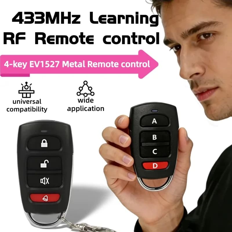 Telecomando Universale Wireless 433.92 MHz ER EV1527 con Codice di Apprendimento per Cancelli e Porte da Garage