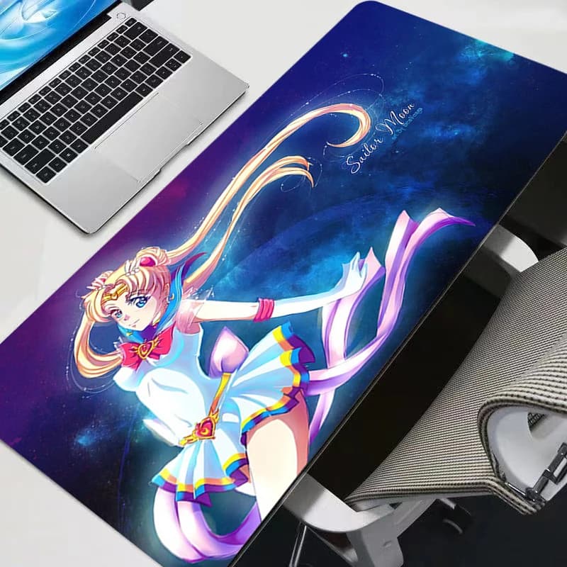 Tappetino per Mouse Colorato S-Sailor Moon, Grande Tappetino in Gomma per PC e Gaming, Accessori per Computer, Tappetino da Scrivania Esteso con Bordo Bloccato, Tappeto per Gamer