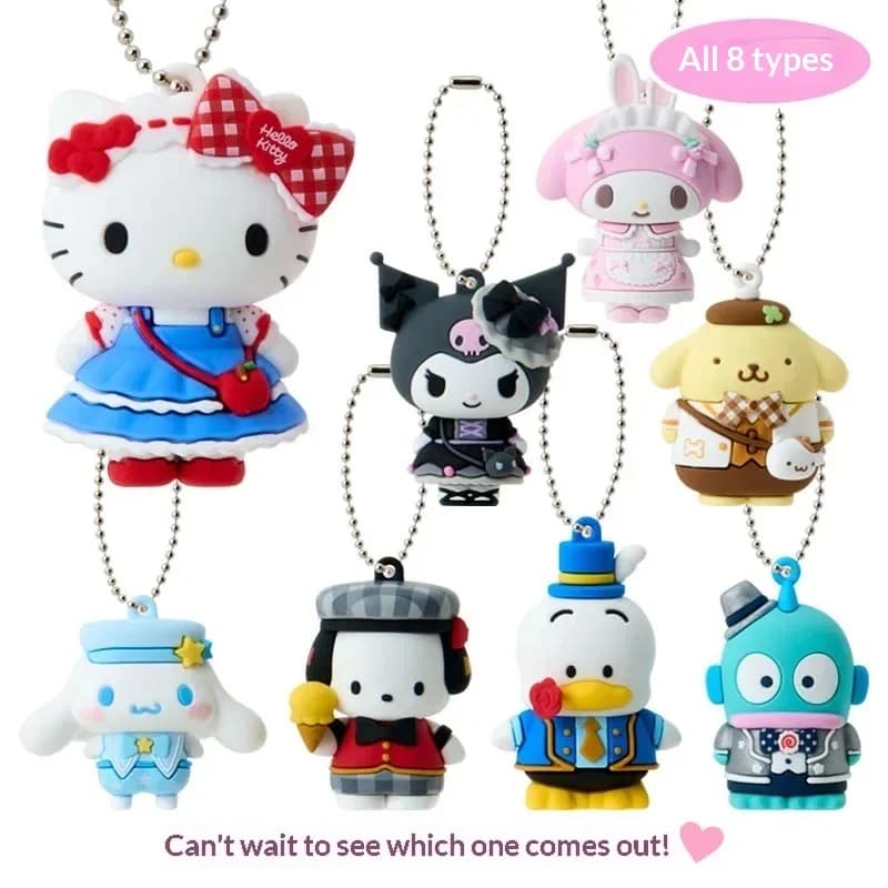 Genuine Sanrio Characters Plush Keychain Blind Box Card Holder My Melody Bag Charm Surprise Mystery Box Fans Customized Gift