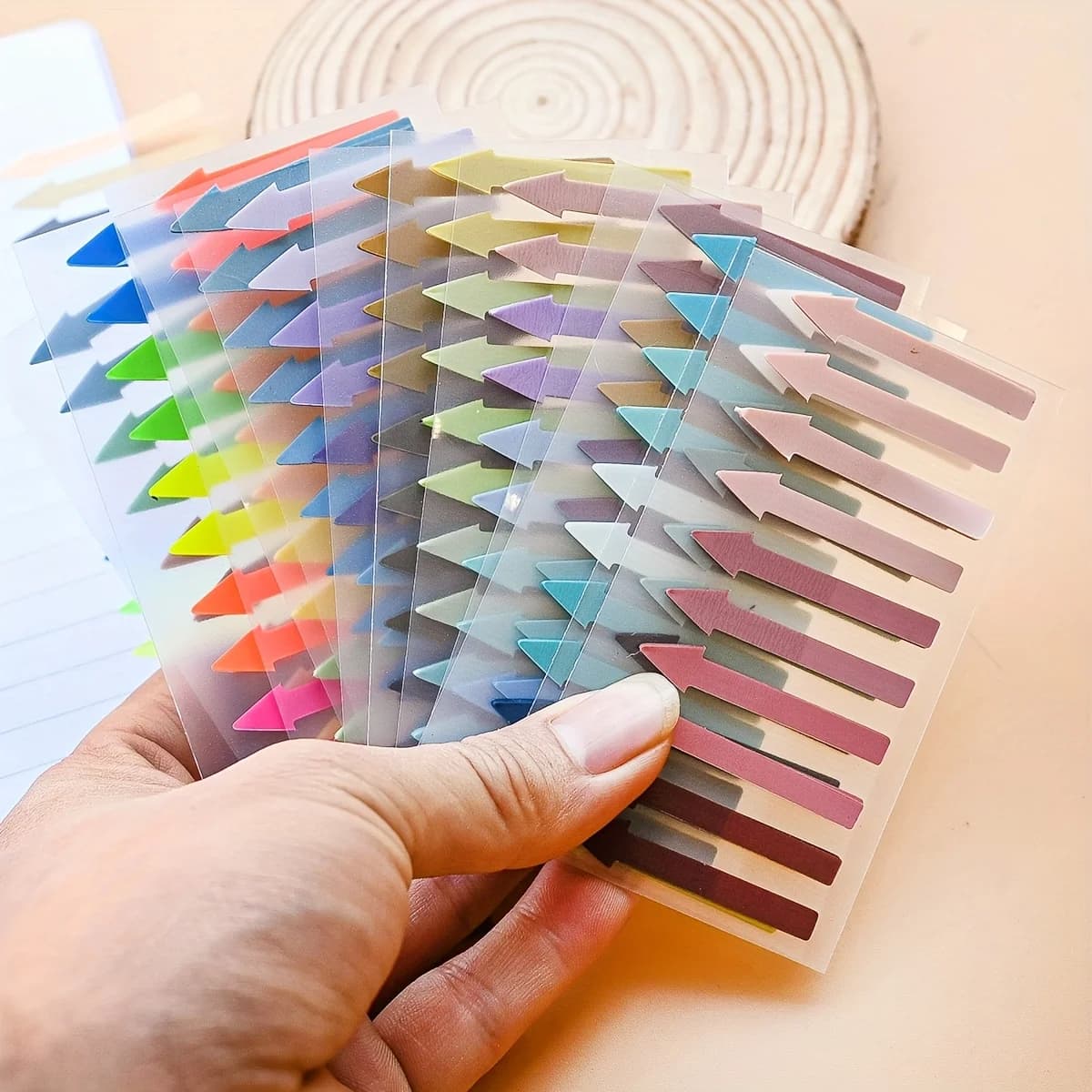 Schede indice freccia PET fluorescente da 600/400/200 fogli, trasparenti, adatte per la marcatura di pagine per ufficio o scuola, organizzazione di pianificazione