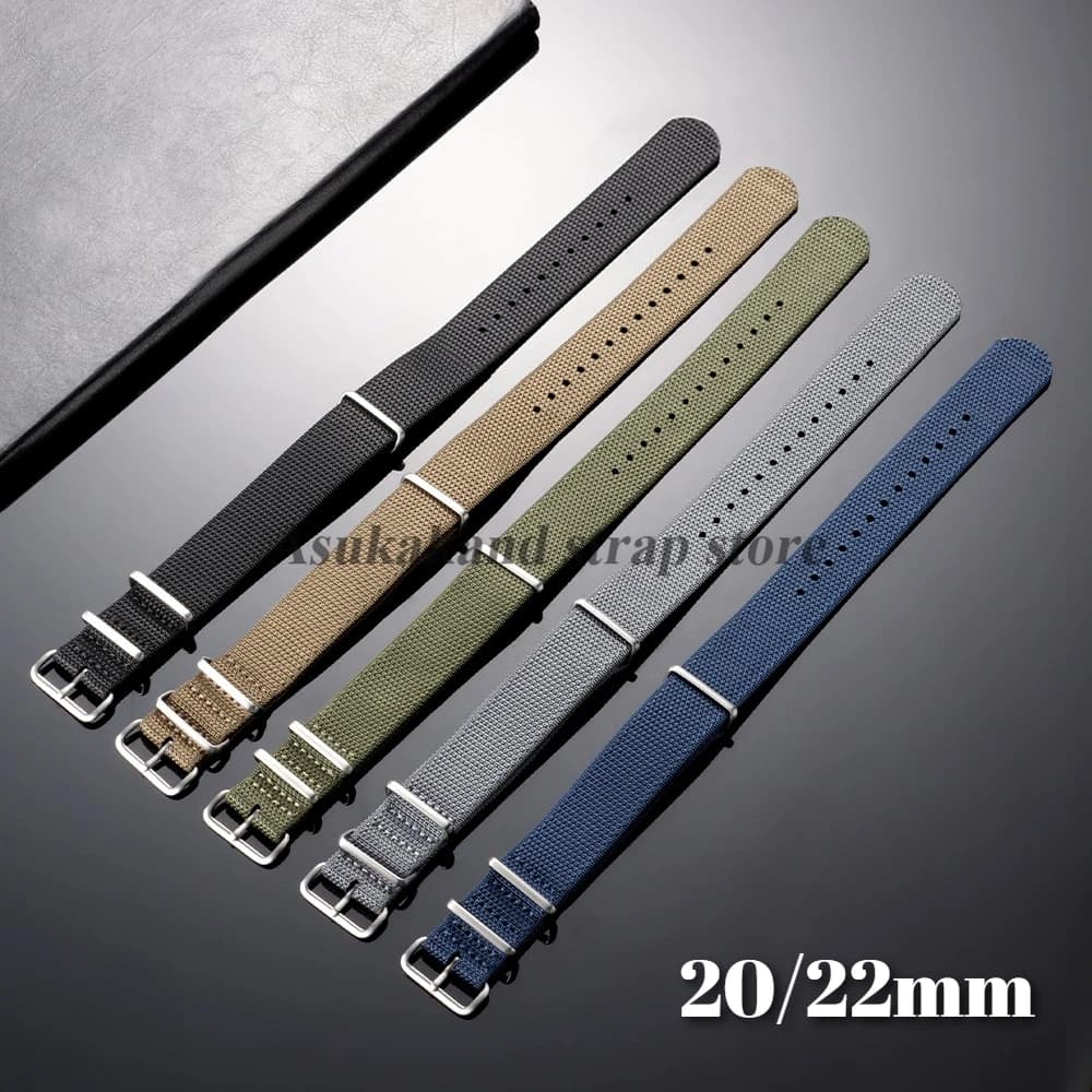 Cinturino per Orologio in Nylon Scanalato 20mm 22mm per Samsung, Smartwatch, Uomo Donna, Bracciale Universale per Omega, Tudor, Accessori