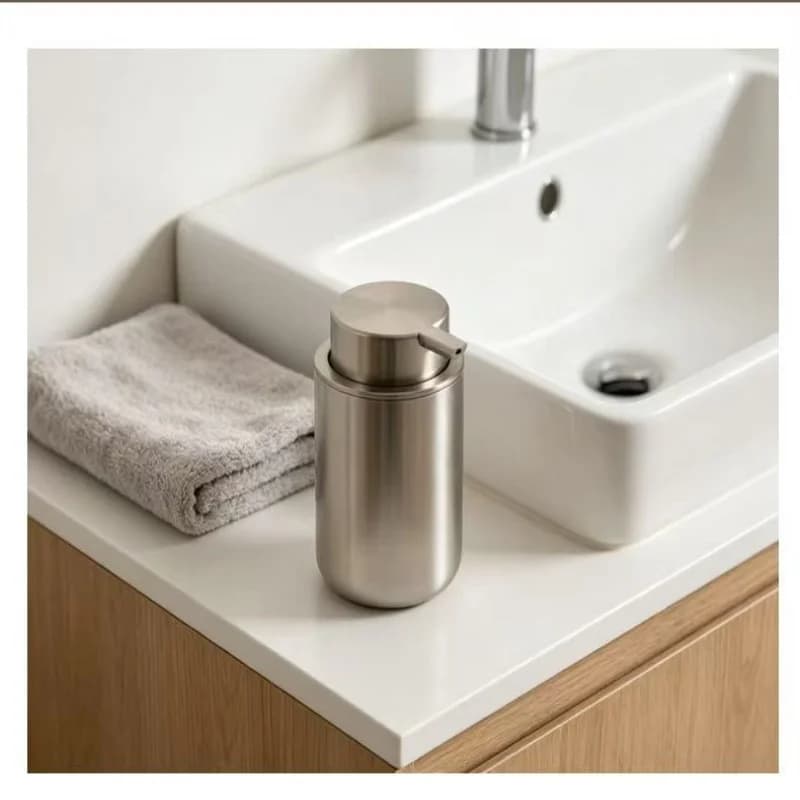 Stainless Steel Soap Pump Easy to Press Liquid Hand Soap Dispenser Stainless Steel Lotion Dispenser Silver
