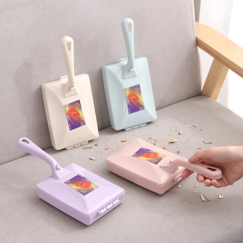 Double Roller Home Cleaning Brush Long Handle Carpet Sofa Dust Removal Static Absorption Hair Removal Bed Sweeping Brush
