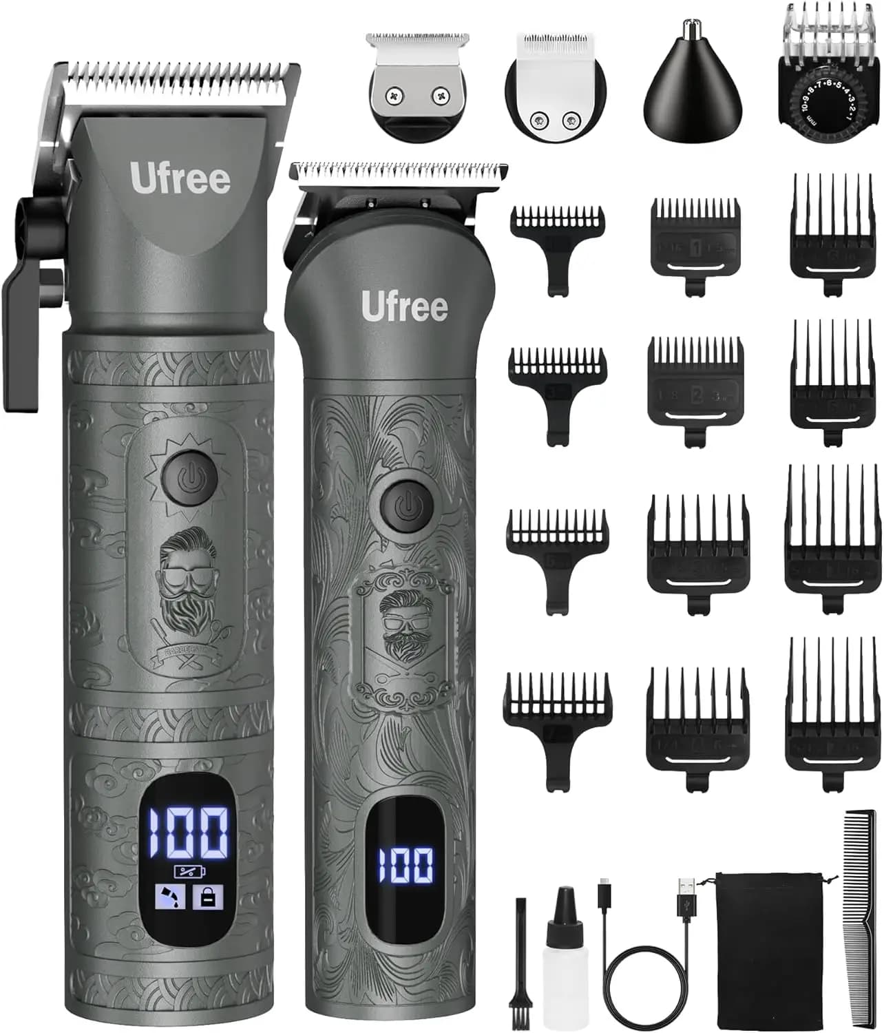 Professional Haircut Set and Wireless Regular Bar, Electric Care Kit for Men with Adjustable Pettini