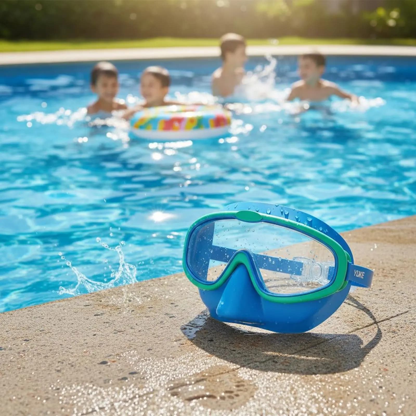 Children's Swimwear Anti-fog, Large Montature, Waterproof, Without Water Loss, For Girls