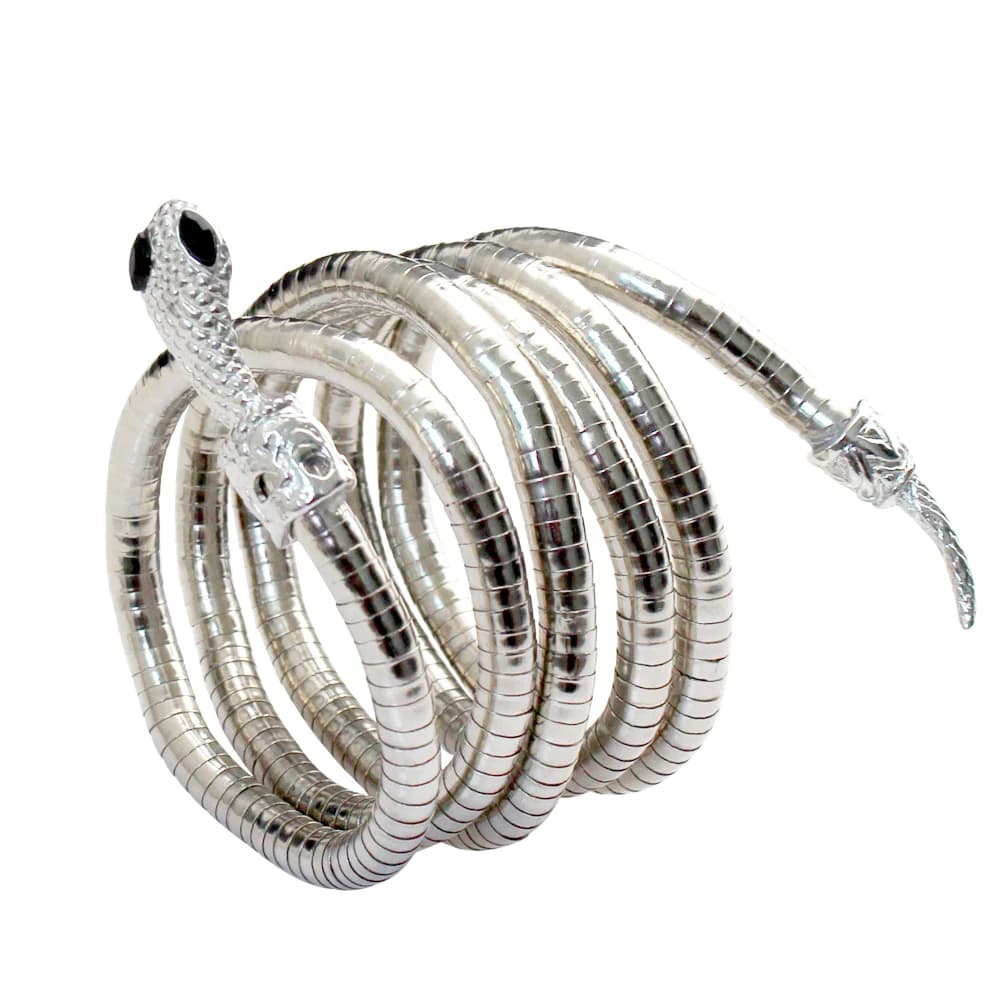 Collana e bracciale con serpente color oro nero in lega metallica multistrato punk cool bendy per gioielli da donna e da uomo