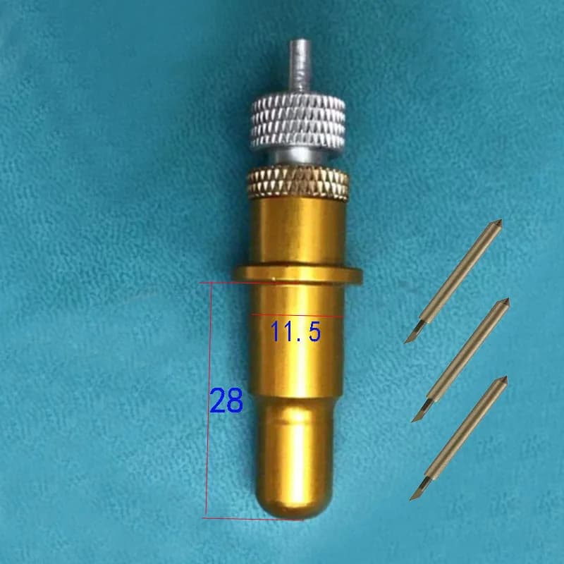 Supporto per lama per plotter ad alta durezza Supporto in oro + 5 pezzi Lame per taglierina per vinile Accessori per macchine per plotter da taglio Strumento 45 gradi