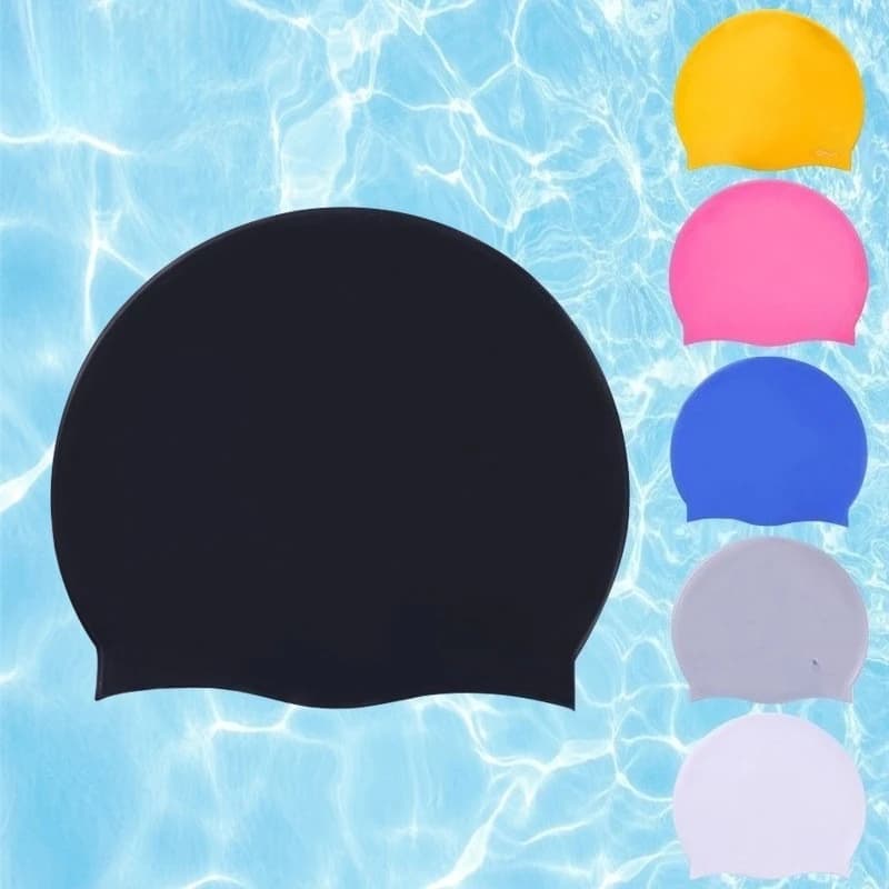 55 g silicone swim cap for men and women: swimming, swimming pool, water sports, diving, bath