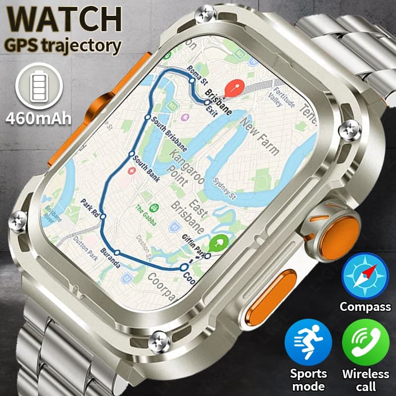 LIGE Nuovo 2.1 "Ultra HD NFC Chiamata Bluetooth Astuto Della Vigilanza Degli Uomini Bussola GPS Track 460mAH Batteria Orologi Impermeabili Per Android IOS