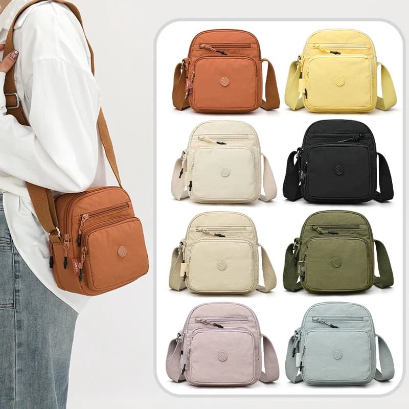 Borsa a tracolla leggera in tessuto Oxford da donna – Borsa a tracolla multitasche ideale per lavoro e viaggi