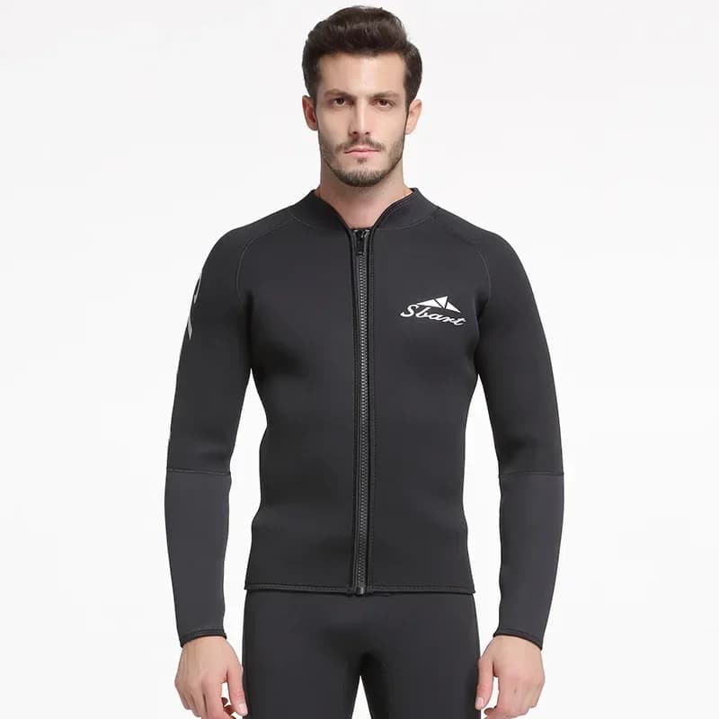 Muta Subacquea Flessibile da Uomo Spessore 5mm, Tuta da Surf Invernale, Attrezzatura per Nuoto e Snorkeling, Giacca Superiore Calda a Corpo Diviso