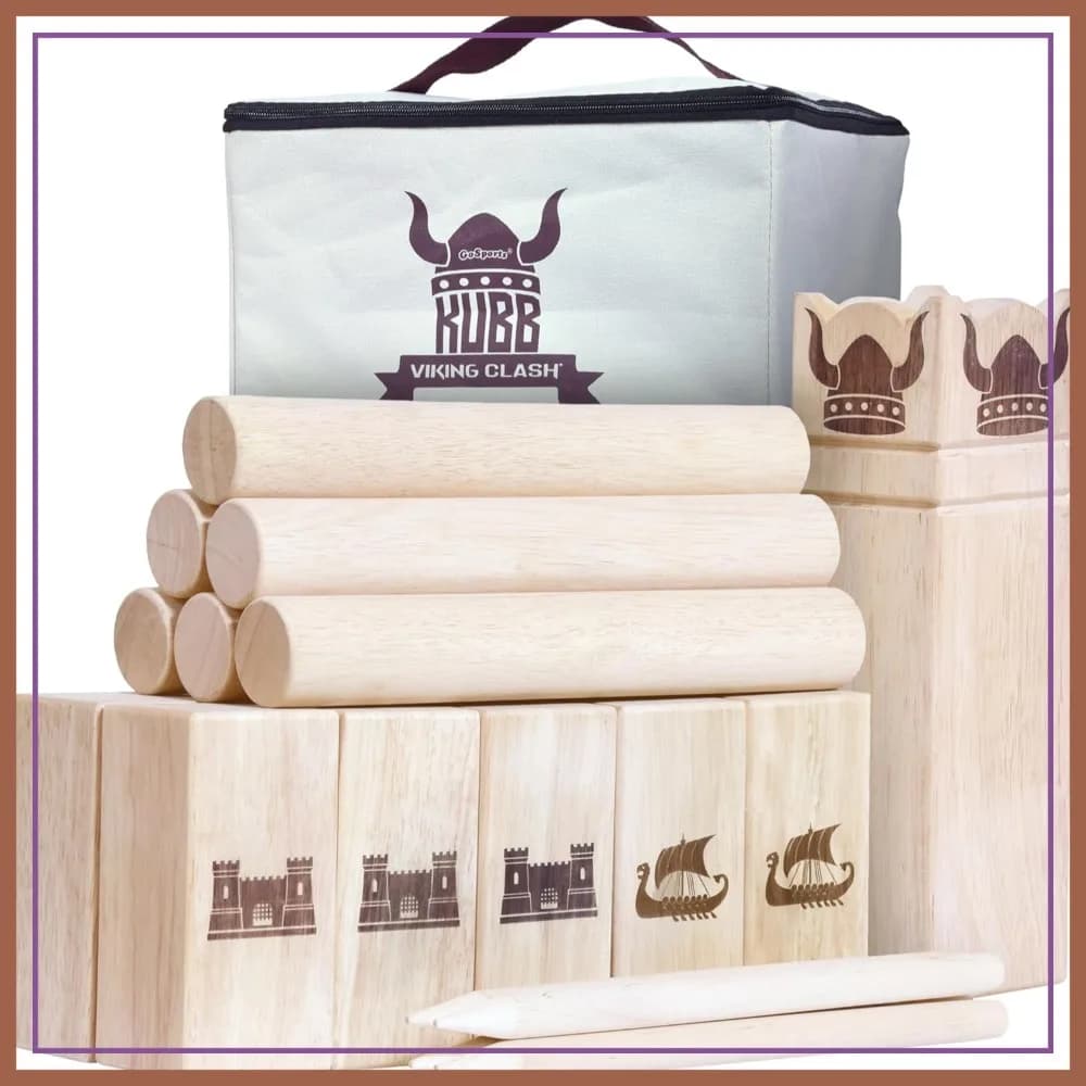 Set da gioco Kubb - Versione Regolamentare o da Giardino - Gioco da Esterno Scacchi Vichinghi
