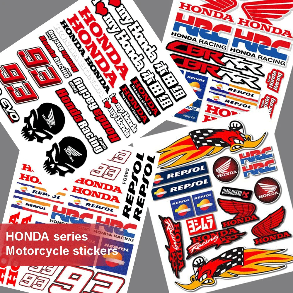 Motocross Graphic Sticker Set, Bold Racing Logo Decals, for Motorcycle Scooter ATV UTV Helmet Fairing Decoration Parts
