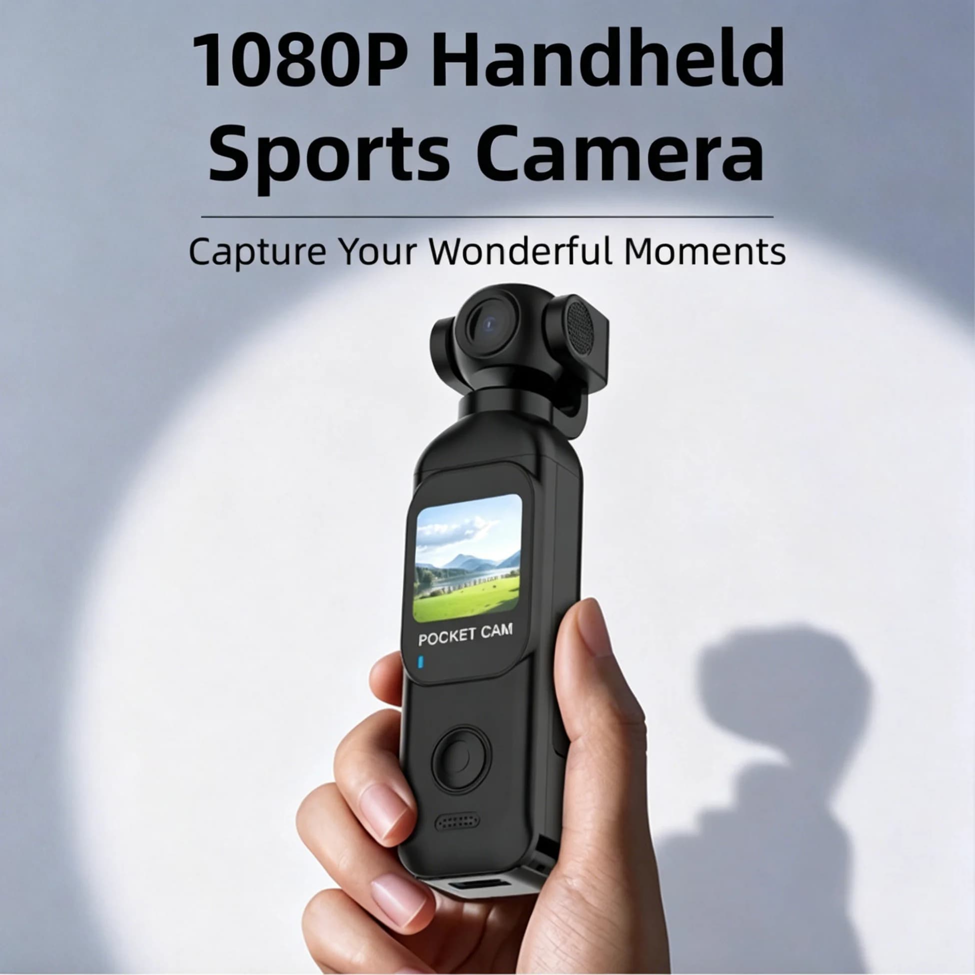 Videocamera Portatile WiFi con Schermo Touch FHD, Dashcam per Moto, Videocamera d'Azione per Vlog e Fotografia, Supporto per Registrazione in Hangul